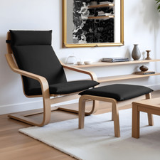 Black European Linen Chair and