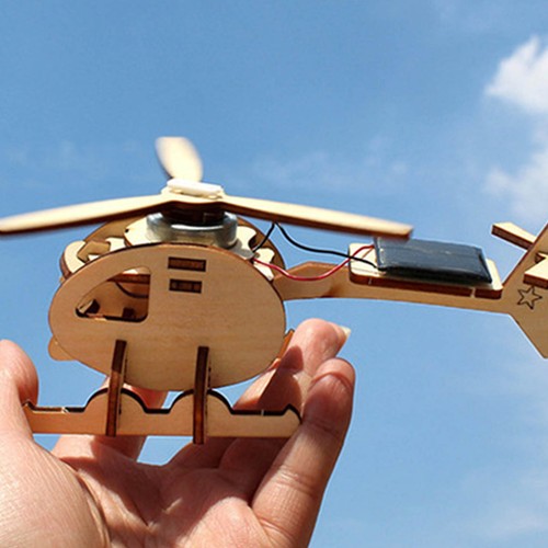 Solar helicopter model wooden - solar,