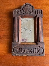 Arts & Crafts. Antique small mirror carved in wood,unique piece. France, 1918.