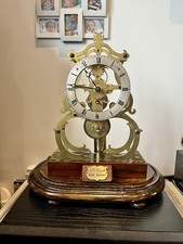 Antique English Single Fusee  Chain Driven  Brass Skeleton Clock without Dome