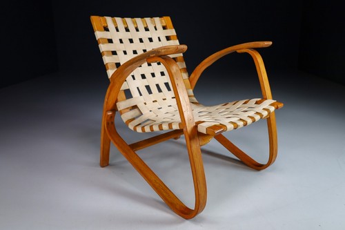 1930s patinated lounge chair - patinated,