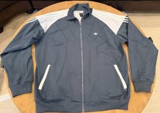 Adidas Vintage Track Jacket Windbreaker Grey Gray Men's XXXL 3XL Full Zip