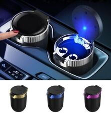 Auto Car Ashtray Ascherbecher Cup Ash Holder LED Light Lid Portable Detachable