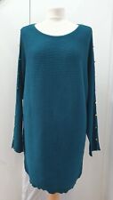 Nina Leonard Boatneck Ribbed Sweater with button detail on arms size MEDIUM QVC.