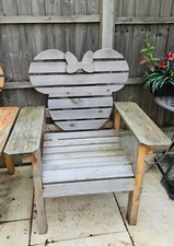 *Minnie Mouse* Wooden Garden Chair, Disney Patio Furniture, Rustic, Solid Wood