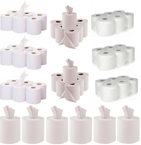 White centre feed rolls - white,