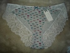 Fat Face Butterfly Cheeky Briefs Knickers Pants BNWT Size 14 Grey Marl