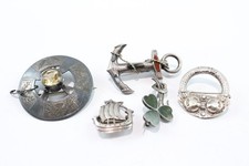 Mixed Grade Silver Antique Jewellery Scottish Agate Celtic Arts & Crafts x 5