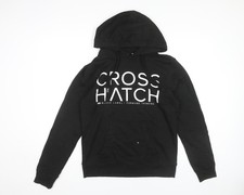 Crosshatch Mens Black Pullover Hoodie Medium Graphic Logo Regular Fit