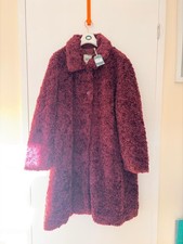 FAT FACE  TEDDY COAT PLUM
