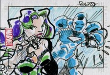 Rittenhouse Archives Heroes & Villains Sketch Sketchafex Card By Ferrera