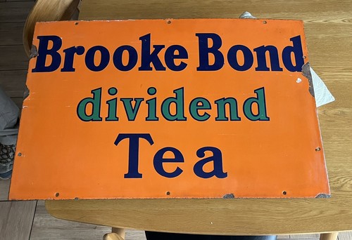Porcelain enamel sign - porcelain, orange