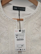 Zara Ladies Cream Crochet Waste Coat Size Xs