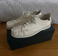 Paraboot Malibu White Deer Skin Leather Boat Shoes Drakes UK9