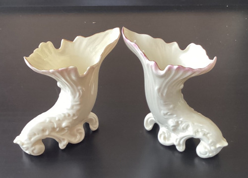Two irish belleek parisan - belleek,