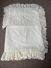 Vintage All Over Cream Lace Frilled Single Duvet Cover & Oxford Pillow Case