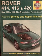 USED Haynes Manual 3453 for Rover 414, 416 & 420  May 1995 to 1998 