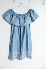 Primark Womens Thin Denim Off Shoulder Dress - Blue - Size 6 (6)