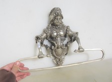 Vintage Brass Wall Mounted Towel Rail Holder Female Lady Maid Nickel Old Antique