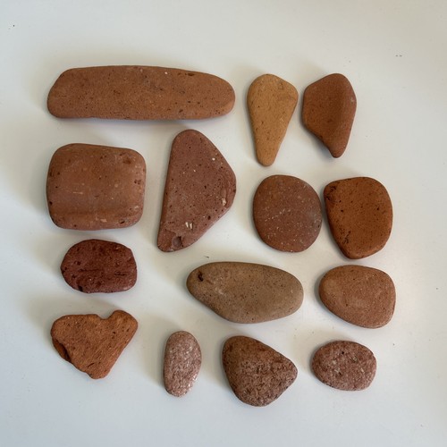 Small sea worn brick pieces - sea,