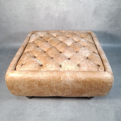 Tan leather chesterfield style - tan,
