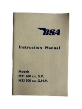 BSA Instruction Manual Owners Handbook M21 M33 500 600 cc BSA Reprint in 1961