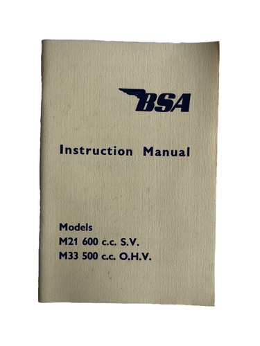 Bsa instruction manual owners - bsa,