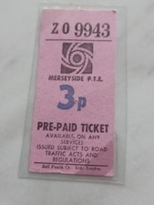 MERSEYSIDE PASSENGER TRANSPORT EXECUTIVE ( P.T.E.) - BUS PRE-PAID TRAVEL TICKET