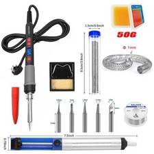 90W Soldering Iron Kit Electronics Welding Irons Solder Tools Adjustable Wire UK