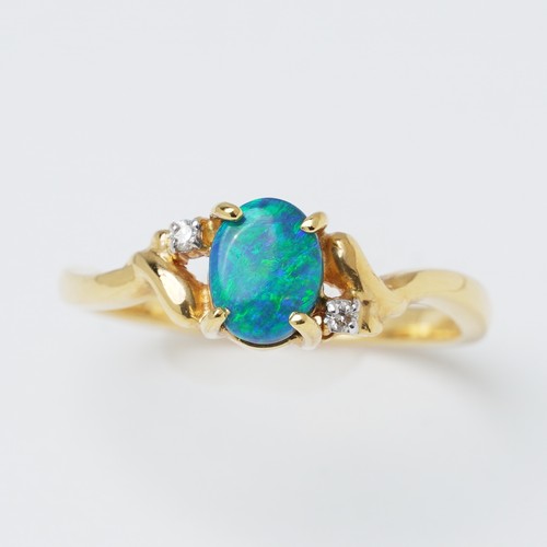 18ct gold bright blue - 18ct, green