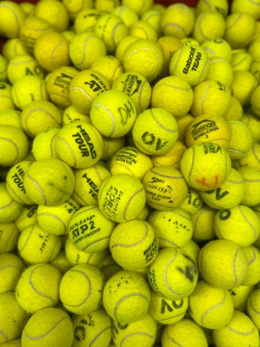 Used tennis balls all top - balls.,