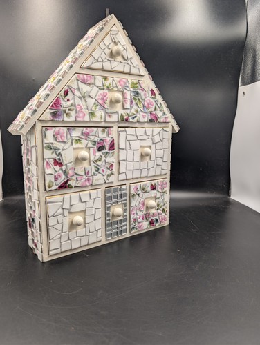 Mosaic wooden miniature house - miniature,