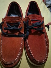 Tommy Hilfiger Red Suede  flo flo Boat Shoes Uk Size 9.5