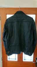 Triumph motorcycle jacket Black leather UK 42