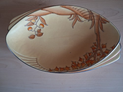 Vintage art deco footed oval - vintage,