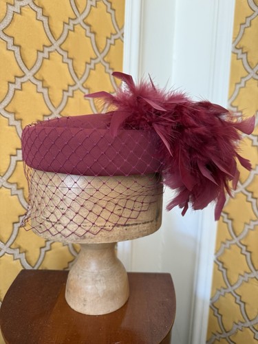 Vintage pillbox hat with - vintage,