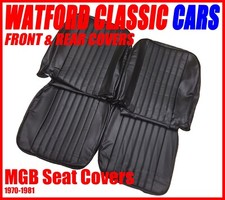 MGB Roadster and GT  Seat Covers 1970 -1981 Black / Black Does a PAIR of seats .