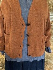 Toast Wool Cashmere Button Cardigan XL Squash Orange