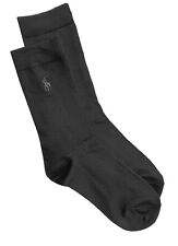 POLO RALPH LAUREN RL Mens Black Solid Plain Luxury Socks | Size UK 6-8 EU 39-42