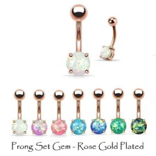 Opal Glitter Belly Bar -