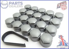 WHEEL NUT COVERS FOR SKODA FABIA OCTAVIA SUPERB 17mm LOCKING BOLT CAPS MATT GREY