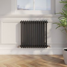 Traditional Colosseum Double Bar Column Radiator Black - 600x605mm 13 Tubes
