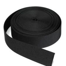 38mm Black Polyester Webbing Strap Roll – Heavy Duty, UV Resistant, Outdoor, Bag