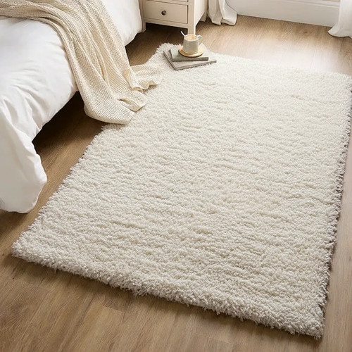 Cream shaggy rug soft - rug,