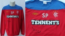 2011-12 Sasa Papac Worn & Signed Rangers Training Jumper with COA (24756)