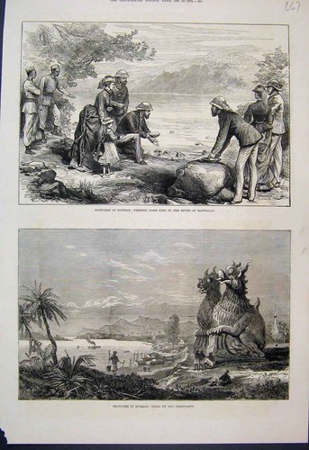 Old antique print 1876 burmah - 1876,