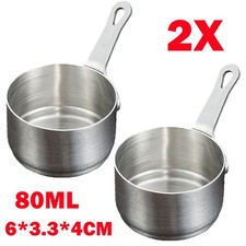 2X 80ML Silver Milk Pot