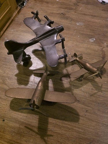 Vintage metal aeroplanes - vintage,