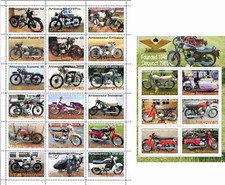 Stamp sheet+block Motorcycle