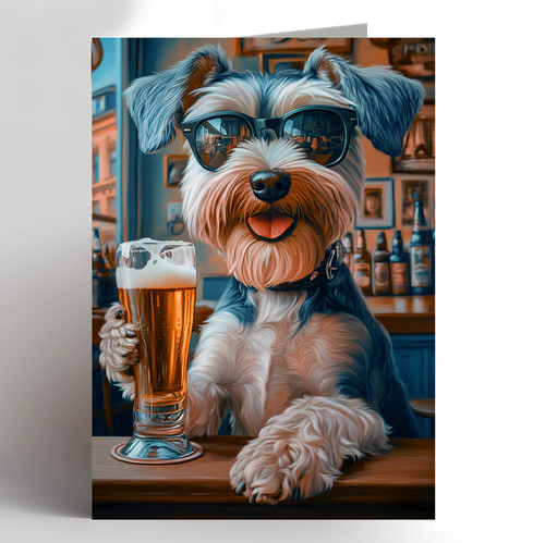 Miniature schnauzer greeting - schnauzer,